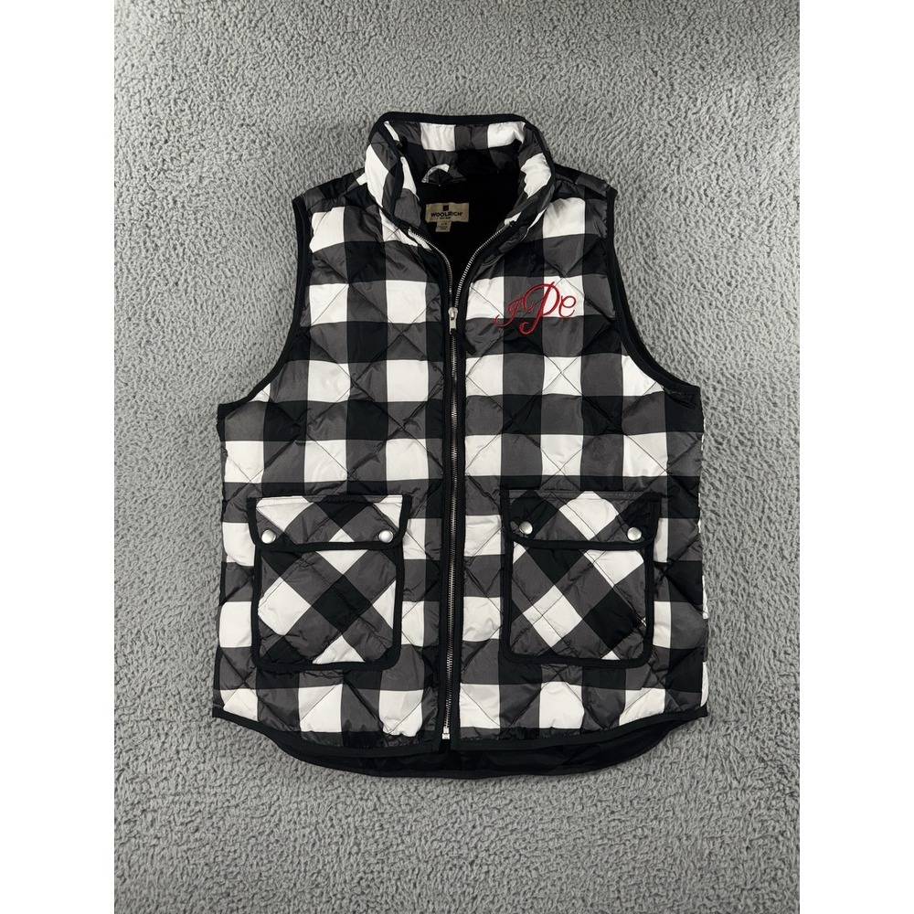 Woolrich Vest‎ Women Large Duck Down Plaid Quilted Puffer Full Zip  Classic